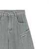 2000s Striped Blade-Cut Wide Leg Street Jeans