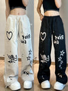 Graffiti Sweatpants Wide-Leg