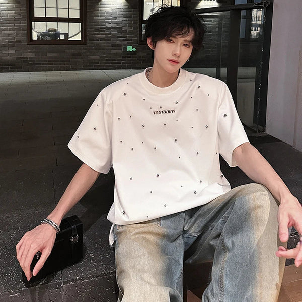 High Quality Sequin Mosaic Shoulder T-Shirt alternatif görünüm