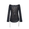 Time-Worn Tattoo Print Ribbed Knitted T-Shirt