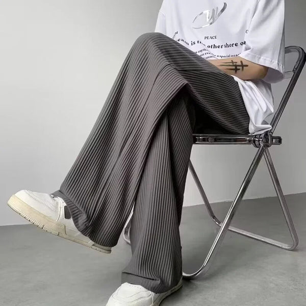 Seoul Casual Stripe Wide-Leg alternatif görünüm