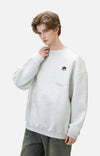 Nakışlı Bisiklet Yaka Sweatshirt, yakın çekim — Navra Wear
