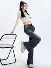Yüksek Bel Slim Jean Pantolon, kombin görünüm — Navra Wear