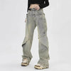 Snuggle-Ready Mosaic Denim Bell Leg Denim