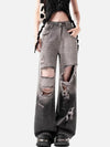 Fashionable Torn High-Rise Ombre Denim