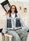 Elevated Urban Beat Denim Racing Jacket