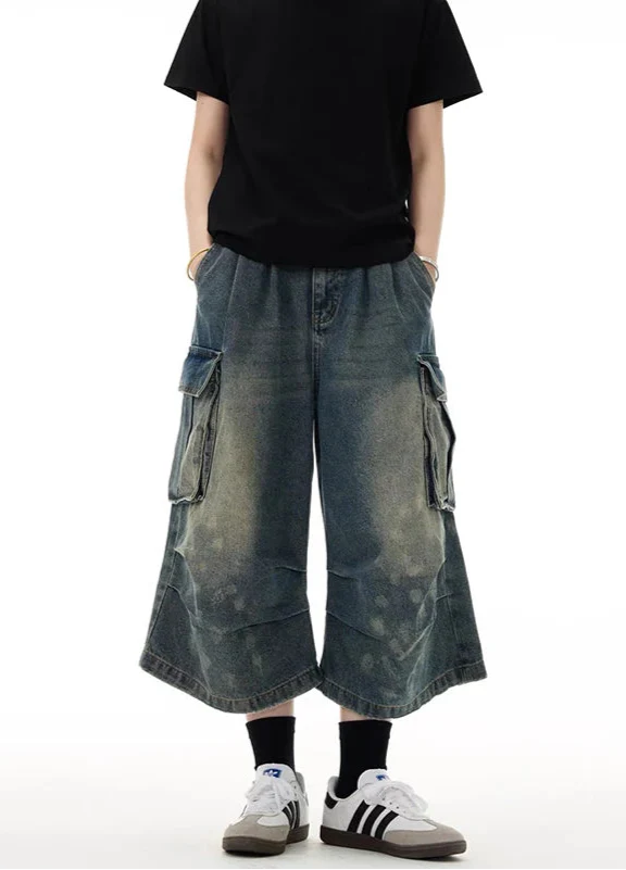 Heritage Western Style Rinse Denim Shorts