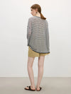 Elegant Line-Pattern French Holiday Long-Sleeved T-Shirt