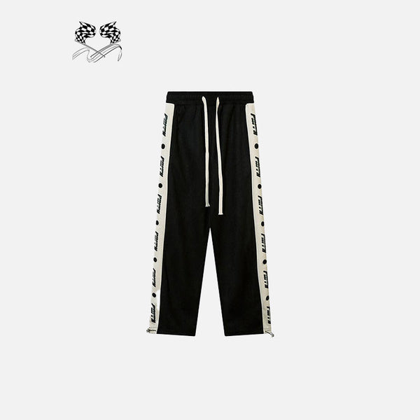 Çizgili Bol Kesim Jogger, önden görünüm — Navra Wear