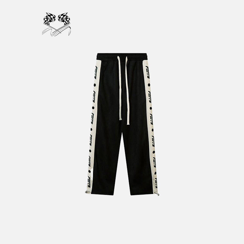 Çizgili Bol Kesim Jogger, önden görünüm — Navra Wear