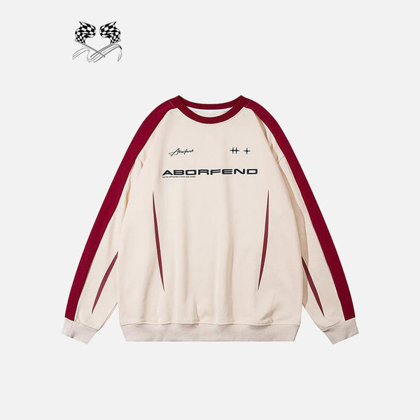 Athletic Print Relaxed Sweatshirt