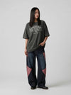 NIUMATE Big-Silhouette Designed T-Shirt