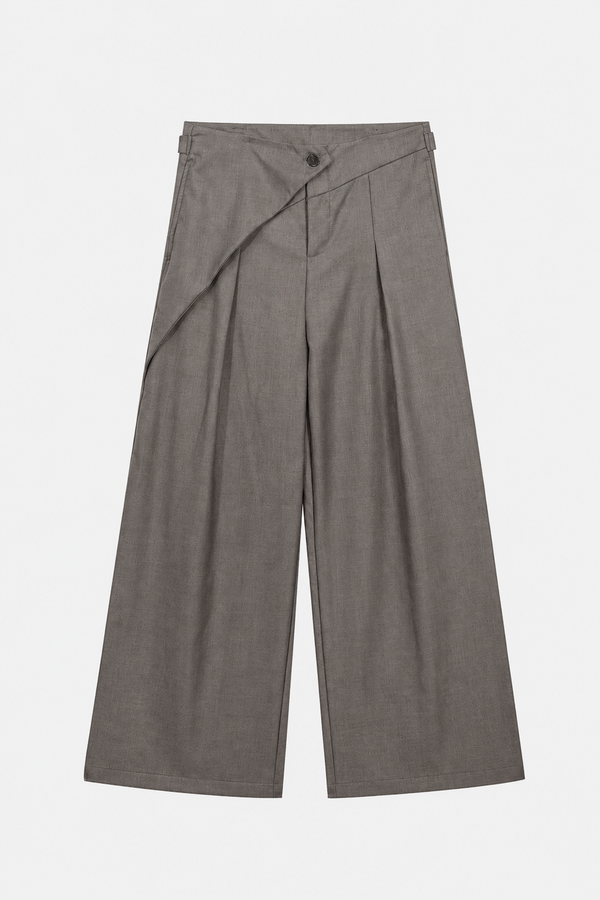 Asimetrik Kruvaze Bel Pantolon, arka görünüm — Navra Wear