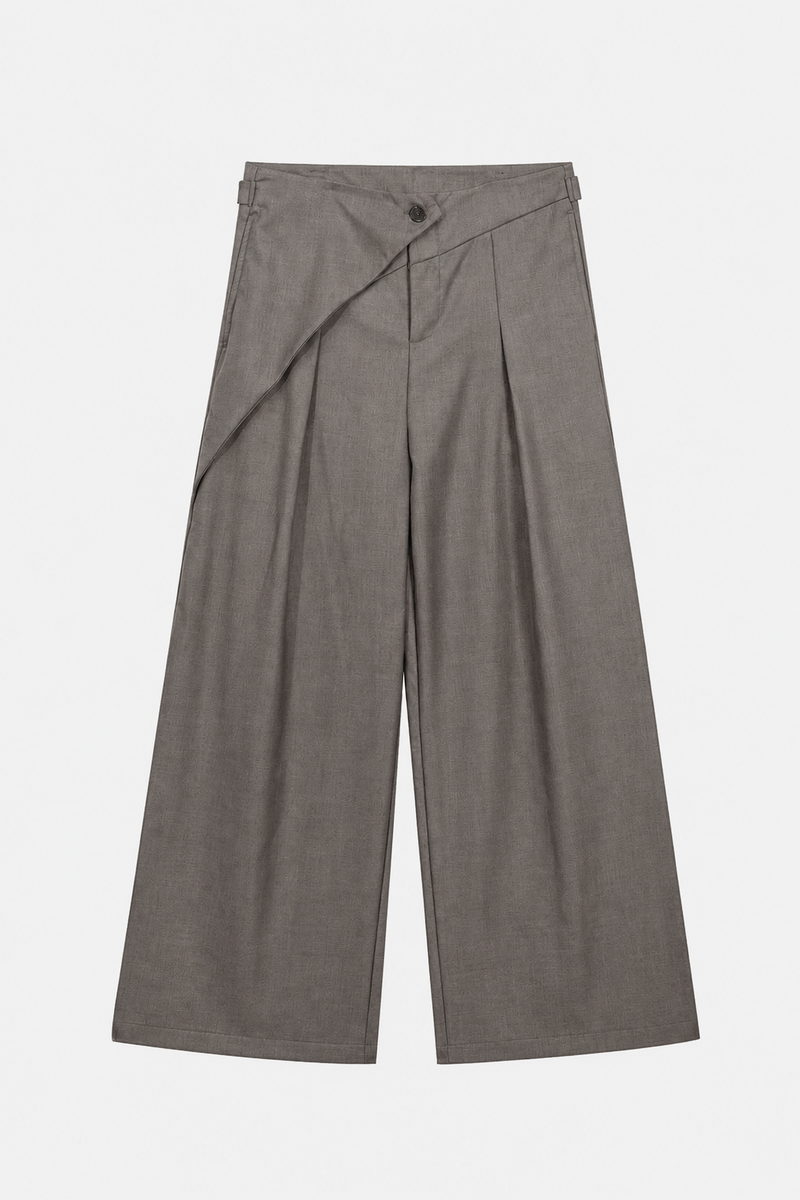Asimetrik Kruvaze Bel Pantolon, arka görünüm — Navra Wear