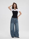 Stand-Out Contrast V-Neck Top for Women