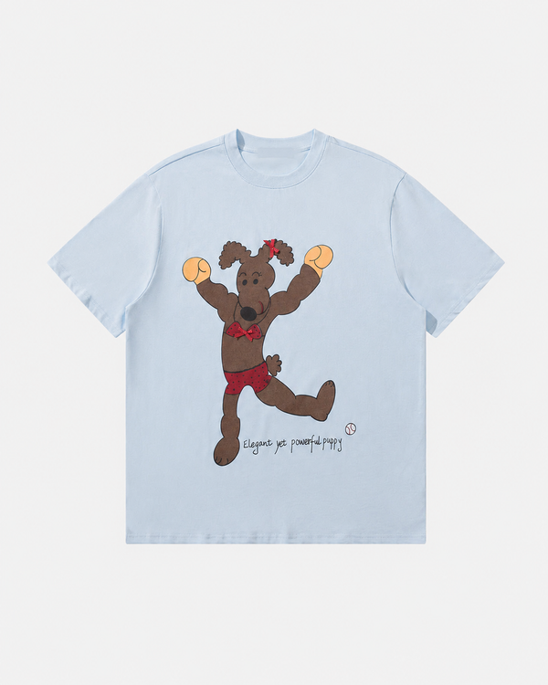 Boks Köpek Baskılı Tişört, arka görünüm — Navra Wear
