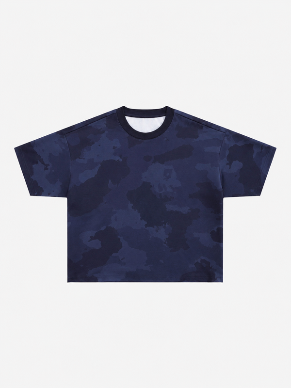 Boxy Kamuflaj 77 Tişört, arka görünüm — Navra Wear