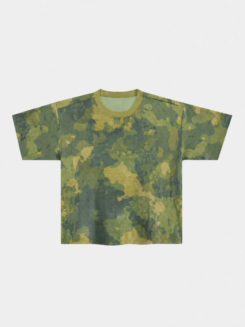 Boxy Kamuflaj Tişört, arka görünüm — Navra Wear