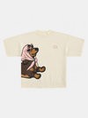 Boxy Köpek Triko Tişört, yakın çekim — Navra Wear