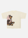 Boxy Köpek Triko Tişört, önden görünüm — Navra Wear