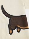 Boxy Köpek Triko Tişört, yakın çekim — Navra Wear