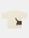 Boxy Köpek Triko Tişört, kombin görünüm — Navra Wear
