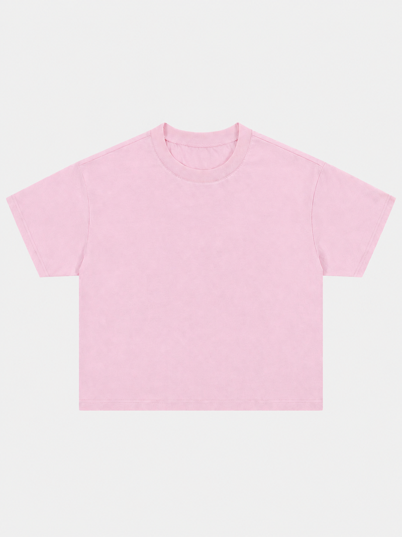 Boxy Kabartma Baskılı Tişört, arka görünüm — Navra Wear
