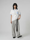 Gingham Contrast Artwork Placket-Neck Shirt
