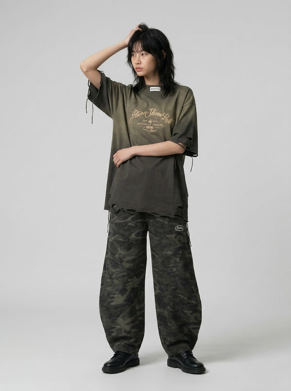 Ombre Rough-Edge Visual Tee alternatif görünüm