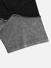 Kontrast Panel Yıkanmış Tişört, model üzerinde — Navra Wear