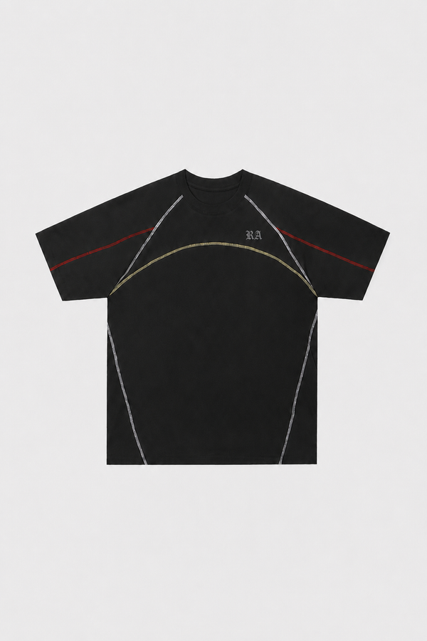 Kontrast Dikişli Tişört, arka görünüm — Navra Wear