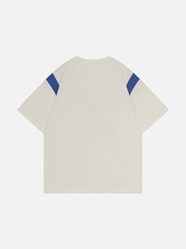 Pamuklu Color Block Tişört alternatif görünüm