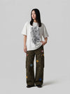 Glitch Artwork Drop-Shoulder T-Shirt