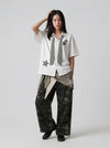 Celestial Bar-Print Relaxed Collar Shirt