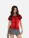 Rough-Edge Visual Short-Sleeved T-Shirt