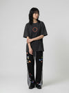 Acid-Rinsed Black Print T-Shirt