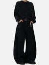 DAXUEN Women's black wide-leg jeans with high waist