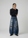 Relaxed Blue Denim with Graphics