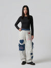 Striped Baggy Wide-Leg