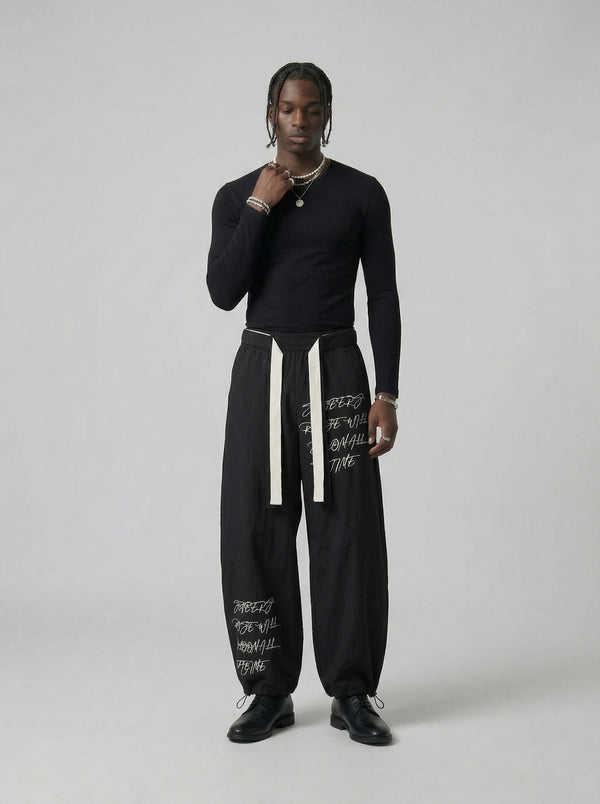 Script Print Baggy Wide-Leg alternatif görünüm