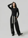 Script Print Baggy Wide-Leg