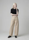 Beige High-Rise Wide-Leg