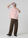 Feline Head Print Drop-Shoulder T-Shirt
