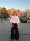 Feline Head Print Drop-Shoulder T-Shirt