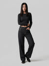 Charcoal Bell-Leg Denim