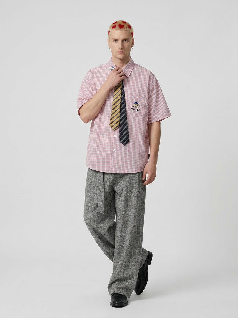 Sleeve Short Plaid Vibes Chill Shirt