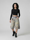 Digital Print Cropped Wide-Leg