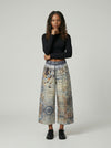 Digital Print Cropped Wide-Leg