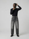 Faded High-Waisted Bell-Leg Denim