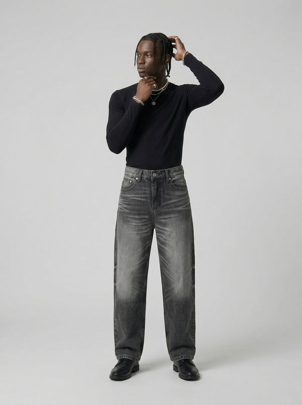 Faded High-Waisted Bell-Leg Denim alternatif görünüm